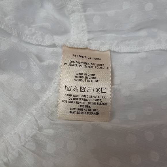ANTHROPOLOGIE MAEVE RUFFLED‎ CLIPDOT TANK WHITE DOTTED - Picture 9 of 9